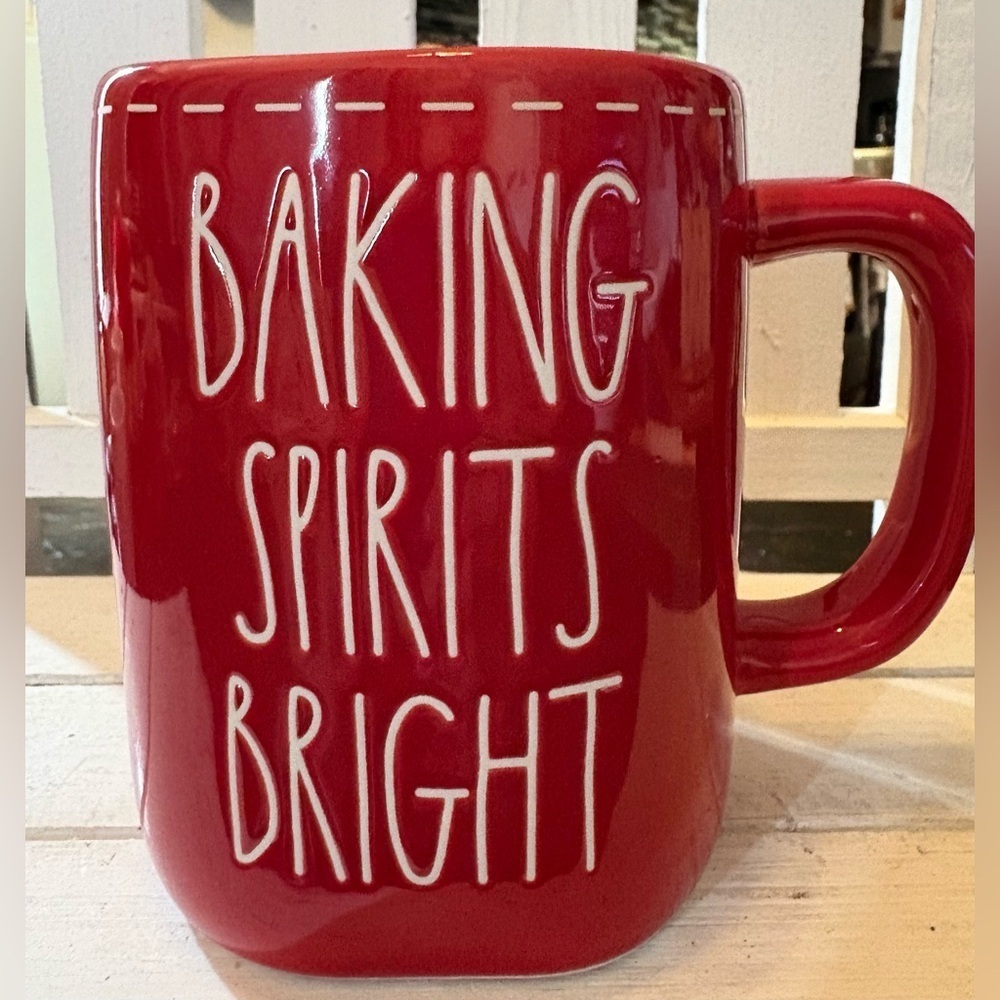 Rae Dunn Red Mug - Baking Spirits Bright Design
